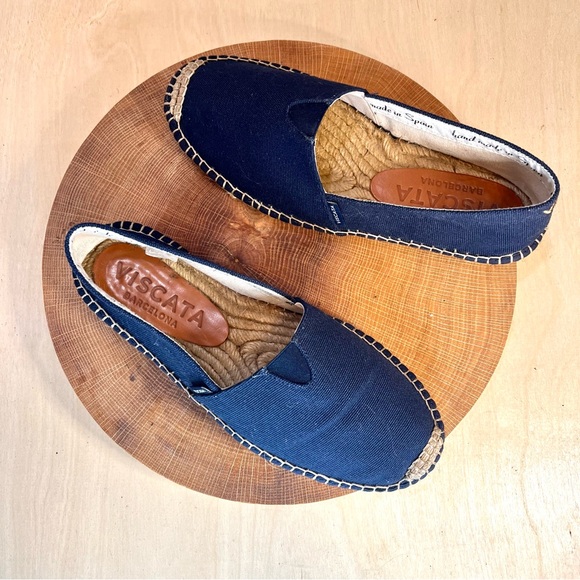 Viscata | Barceloneta Canvas Espadrille Flats in Navy Size 38/7 - Picture 10 of 13